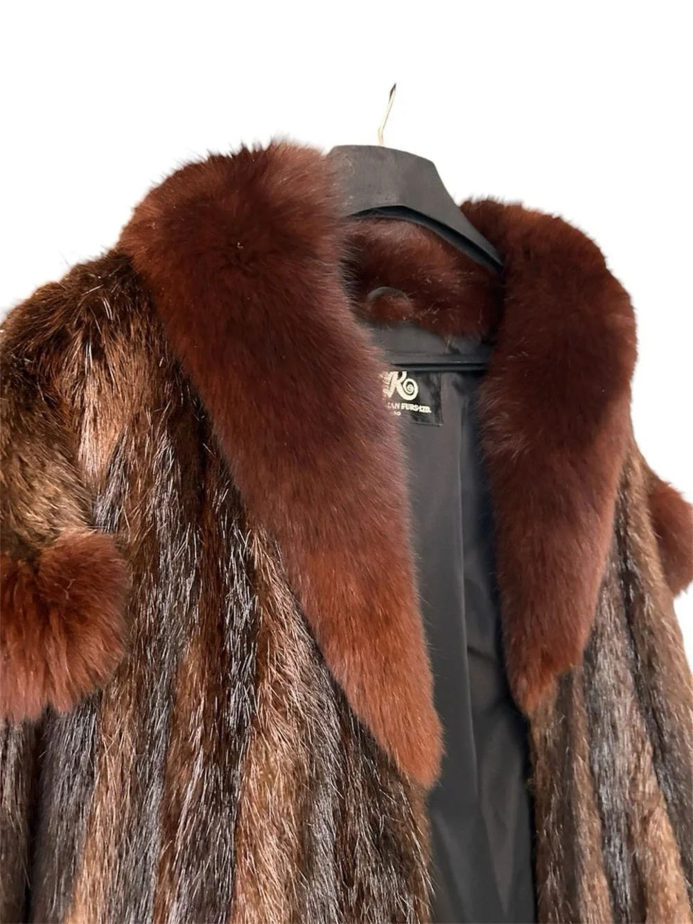 Fur Coat Vintage Long Hair Beaver Fox Shawl Collar Après Ski 80s Glam Plush Shag